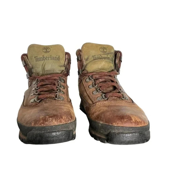 Timberland Boots Women’s 9M Euro Hiker Brown FULL GRAIN LEATHER Ankle Hiking - Picture 3 of 11